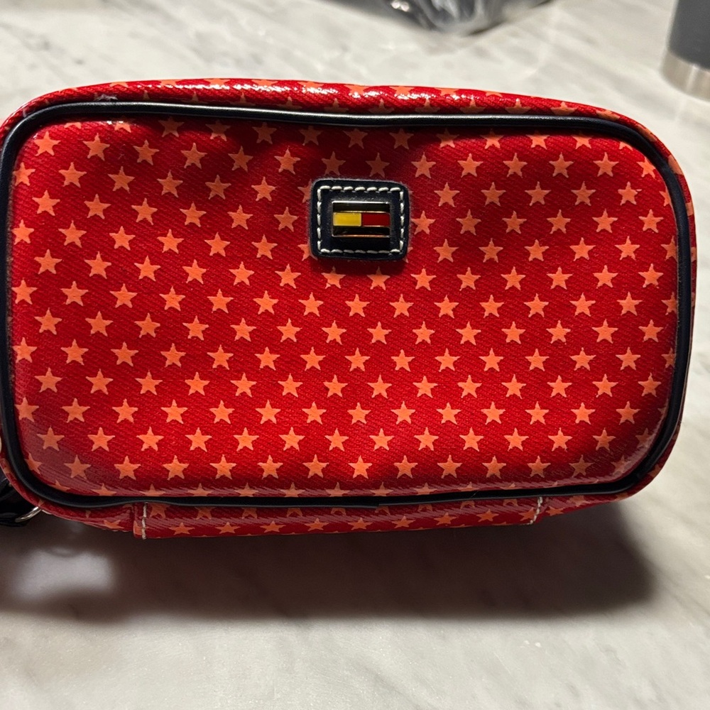 Tommy Hilfiger Red Star Print Cosmetic Bag/ small wallet with Logo Accent